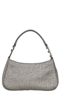 Borsa in pelle e tessuto 