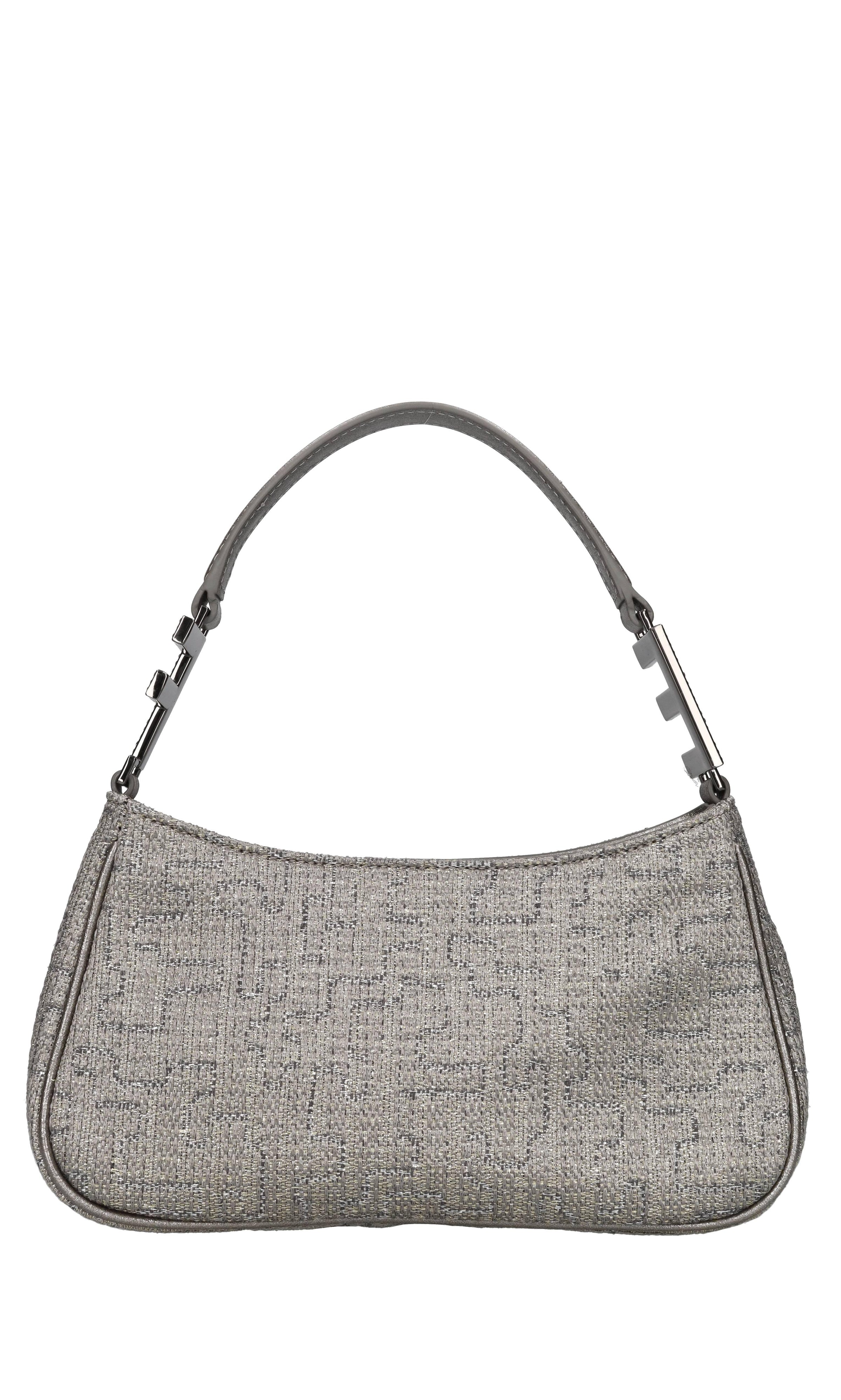 Borsa in pelle e tessuto 