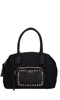 Borsa Dark Wave in ecopelle e tessuto 