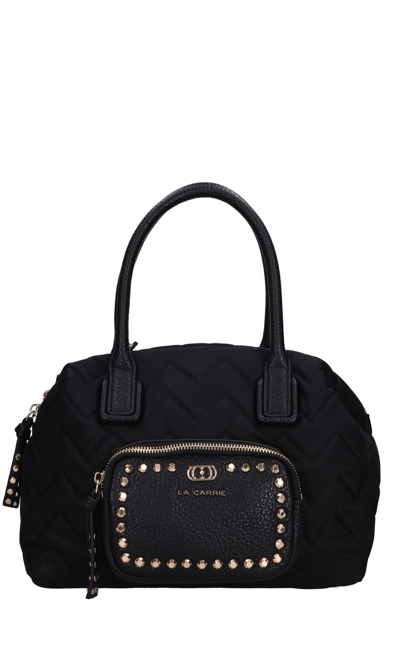 Borsa Dark Wave in ecopelle e tessuto 