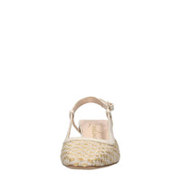 Décolleté slingback in rafia e pelle 