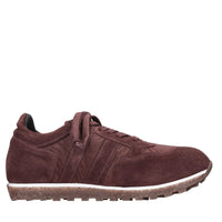 Sneakers in camoscio e tessuto 