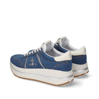 Sneakers in tessuto ecopelle e strass 