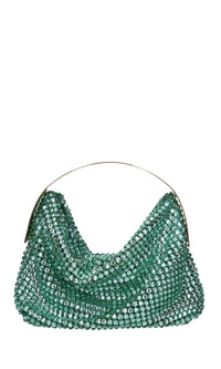 Borsa modello CLO in tessuto e strass 