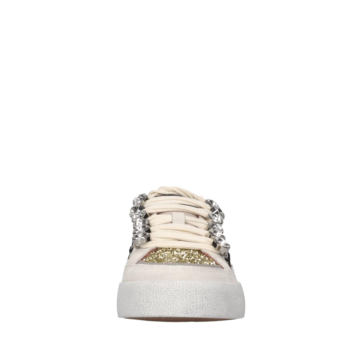 Sneakers in pelle,cavallino,glitter e strass 