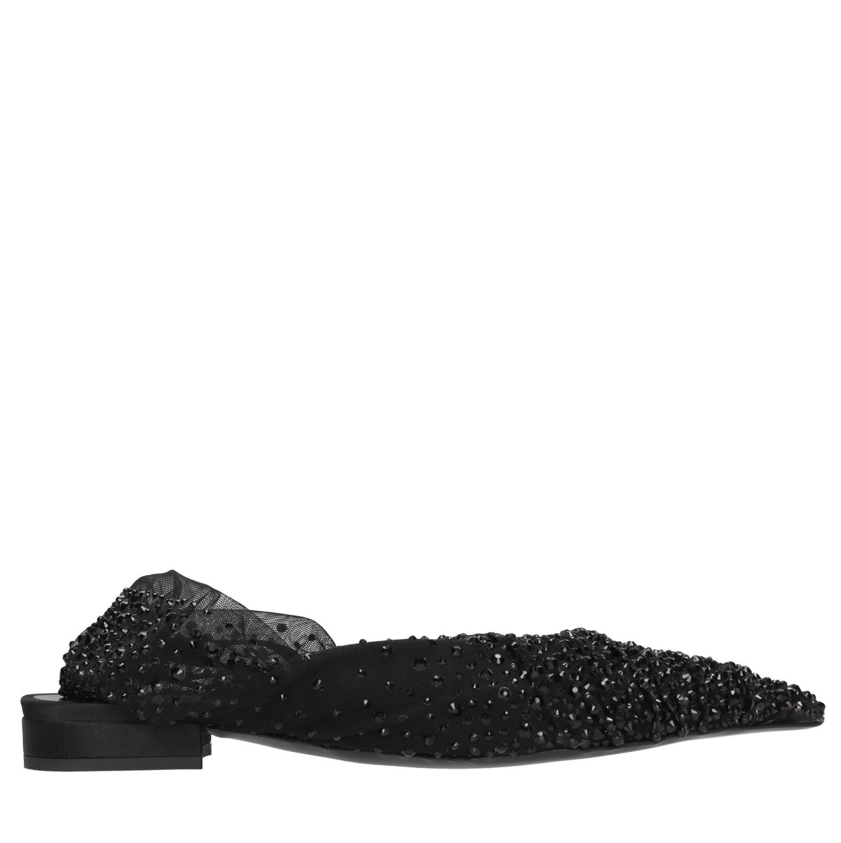 Ballerine slingback in tulle e strass 