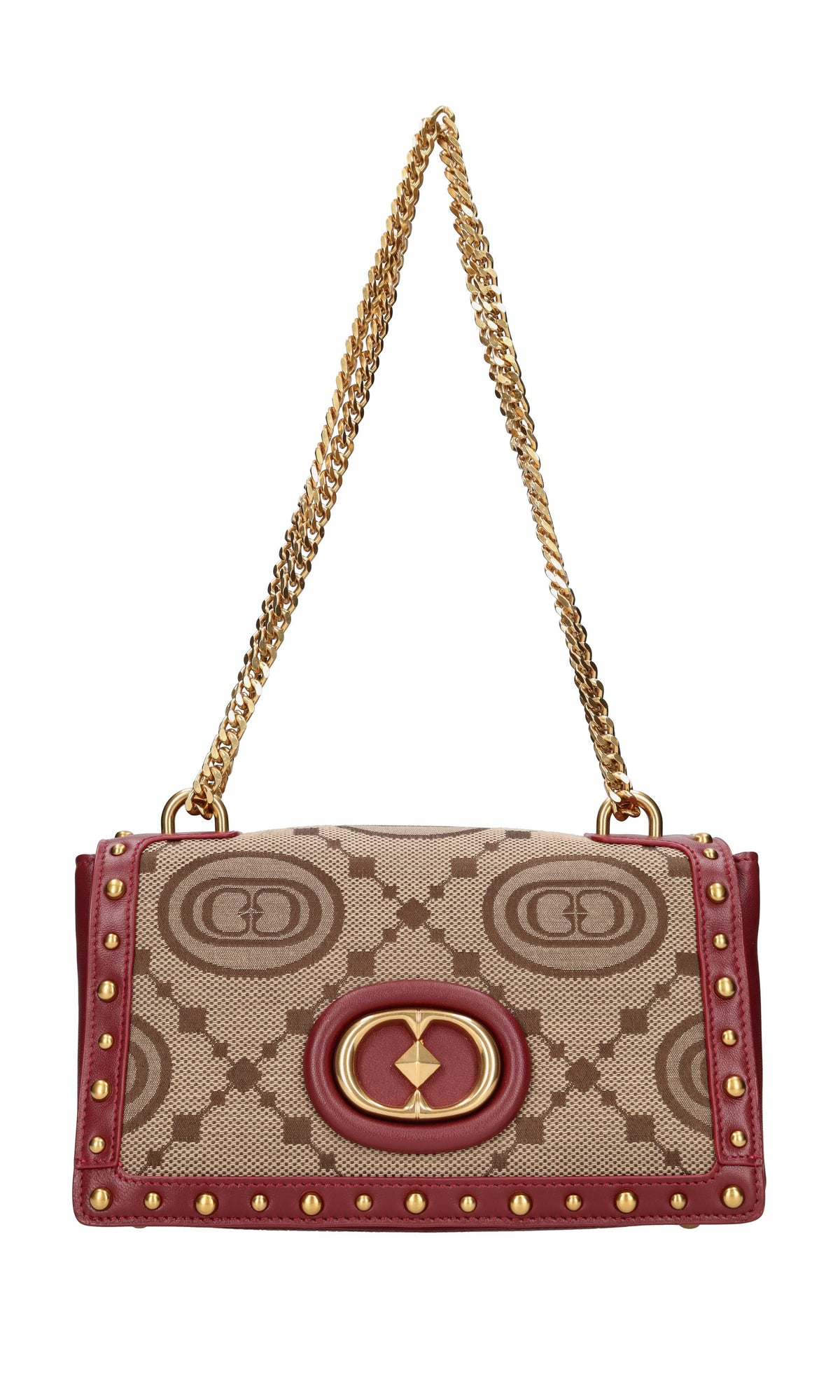 Borsa in pelle e tessuto 