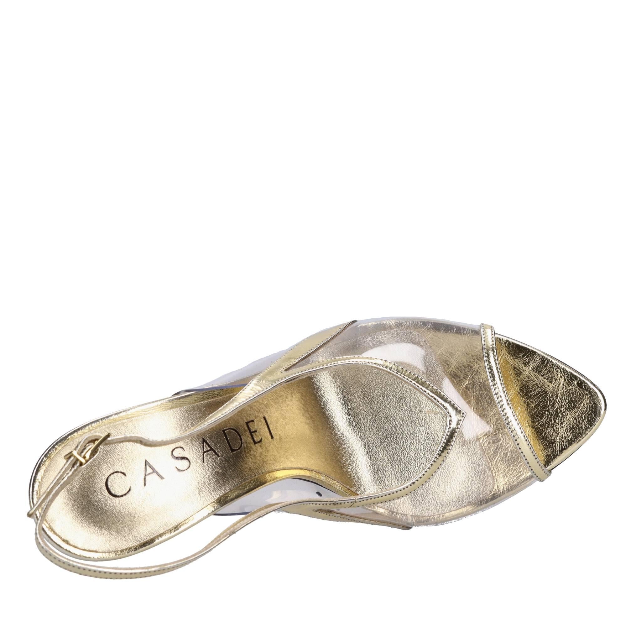 Sandali in pelle e plexy 