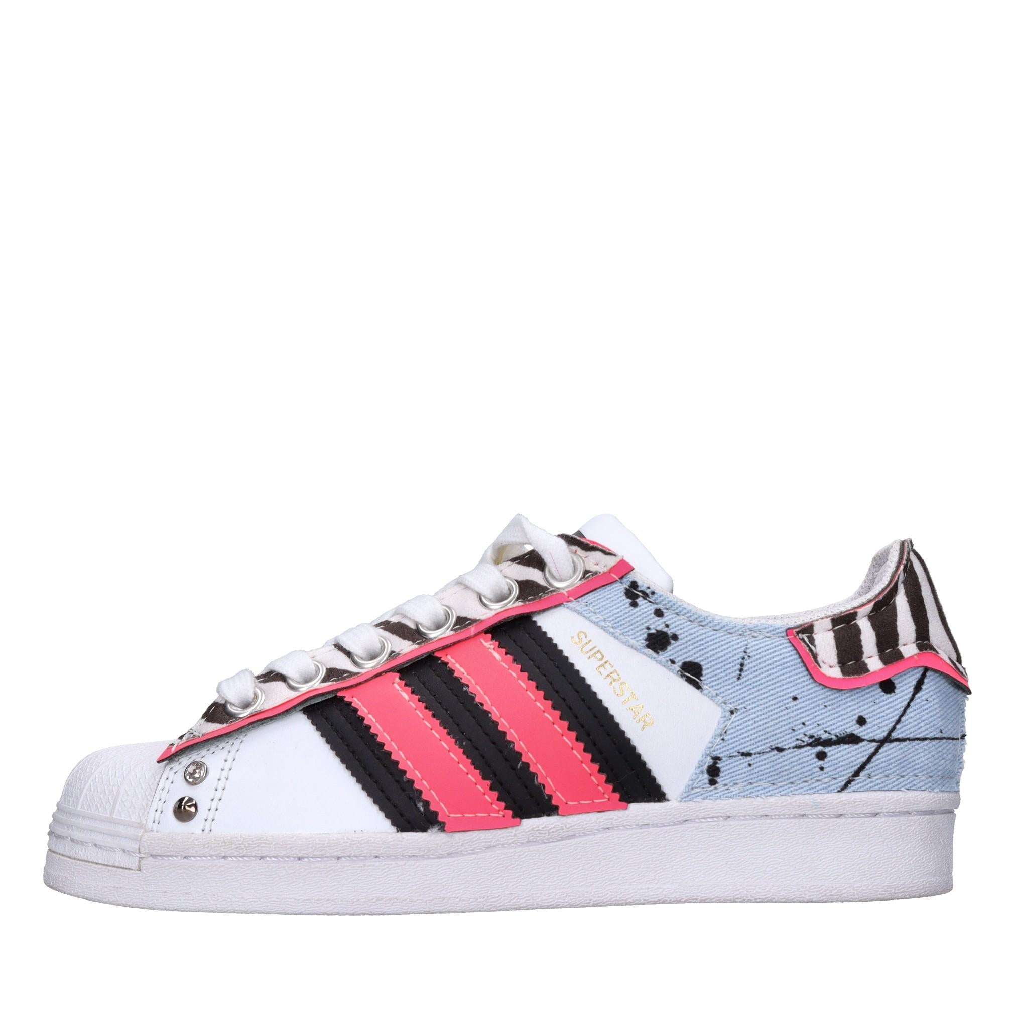 Sneakers in pelle e tessuto 