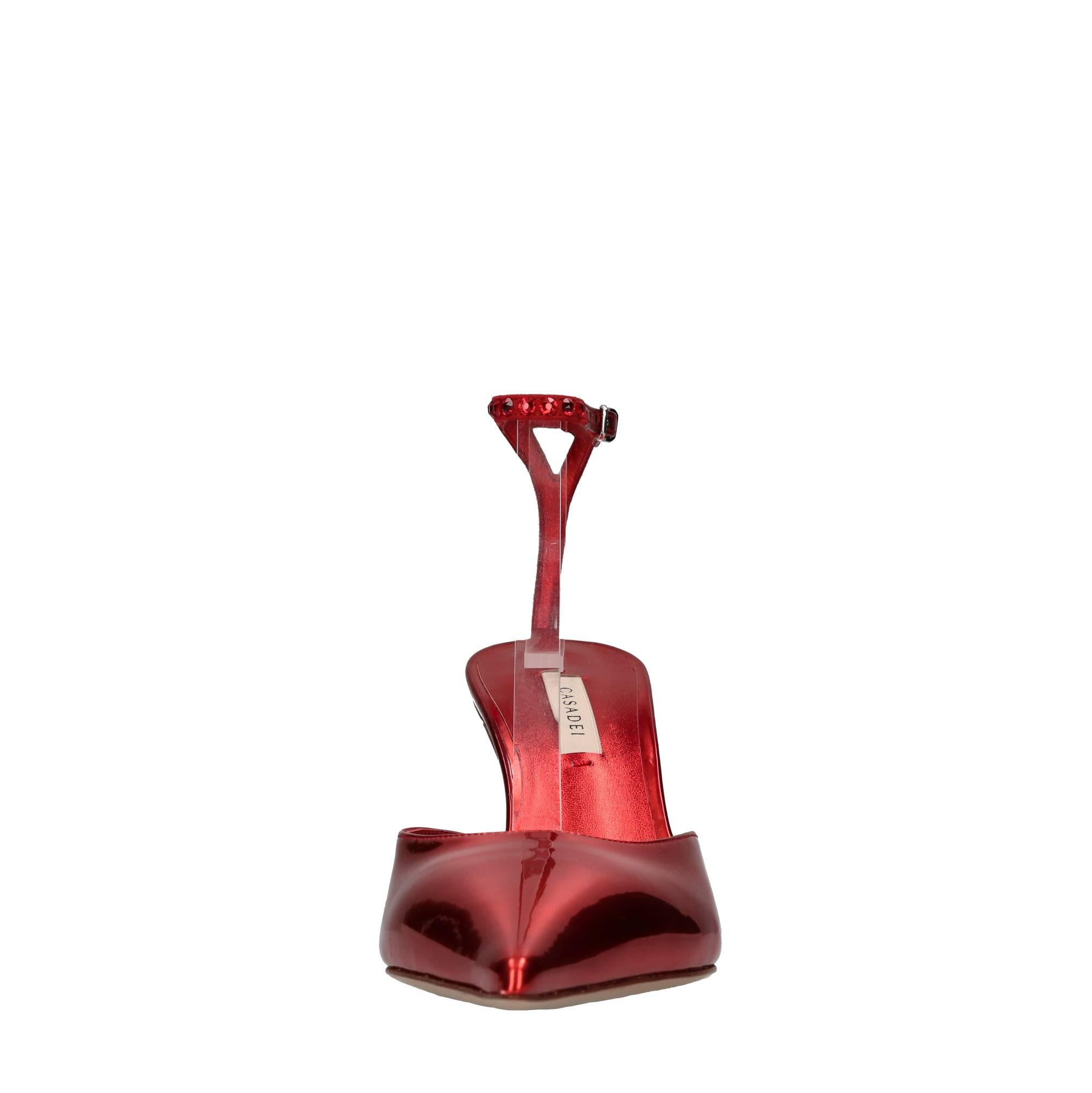Décolleté slingback blade in pelle e strass 