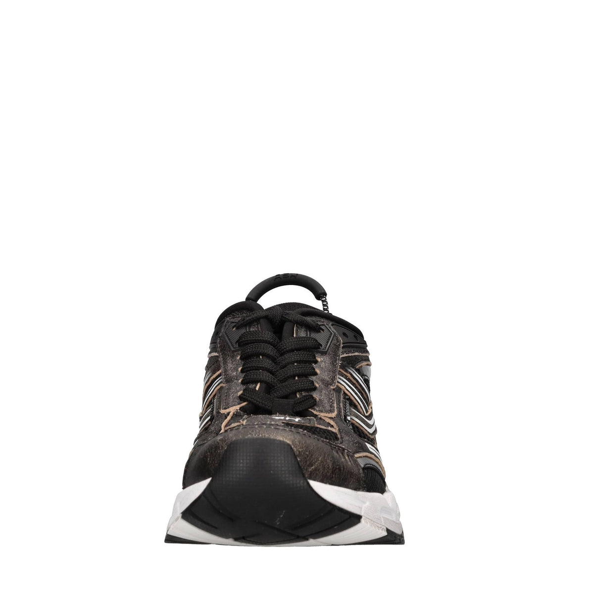 Sneakers in pelle e tessuto 