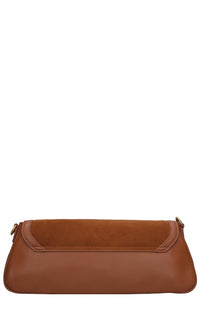 Borsa irregular in pelle e camoscio 