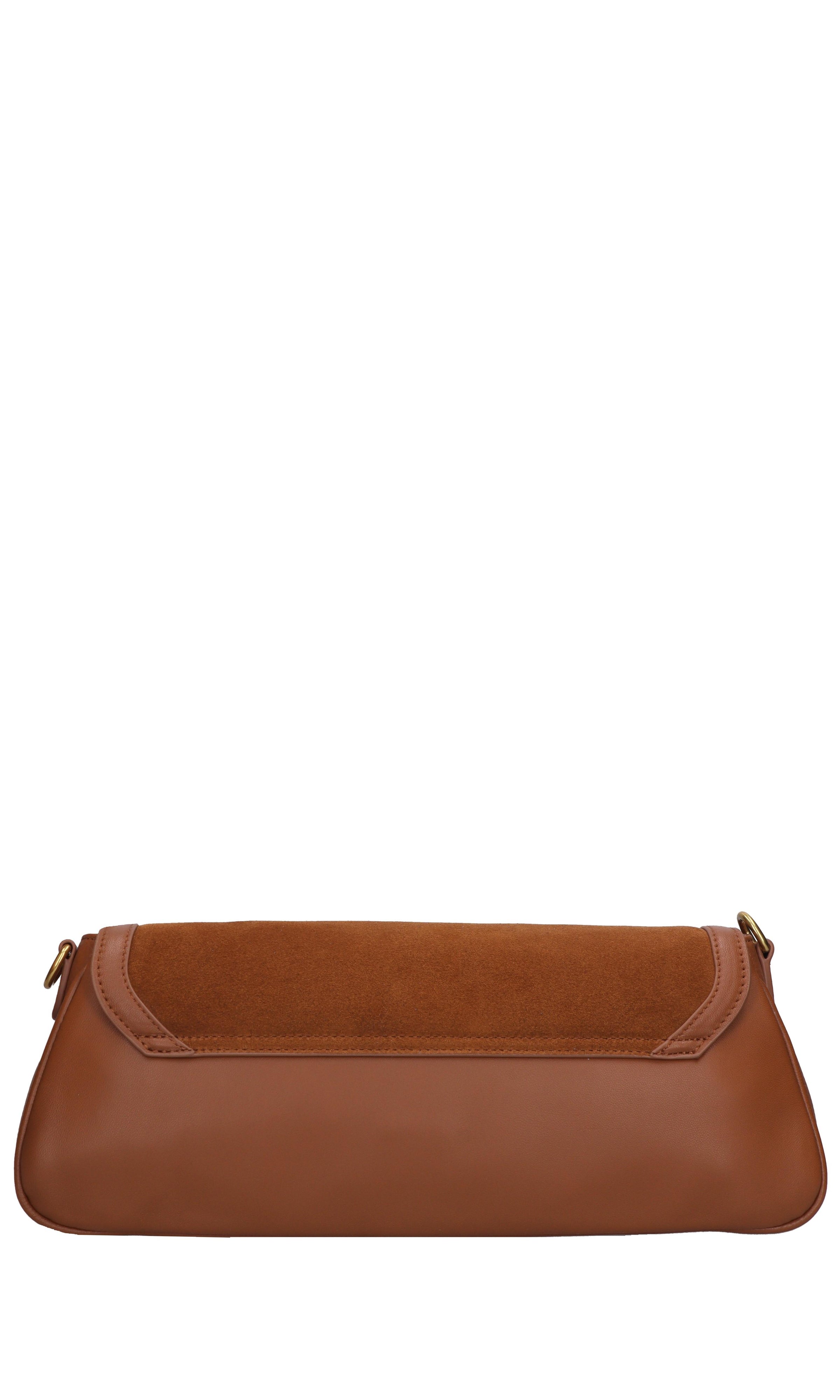 Borsa irregular in pelle e camoscio 