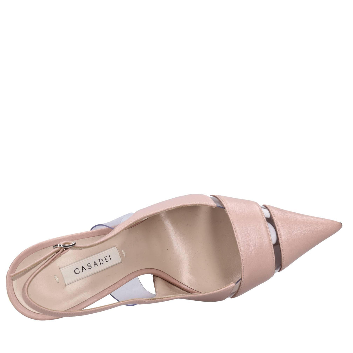 Décolleté Slingback Blade in pelle e plexy 
