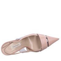 Décolleté Slingback Blade in pelle e plexy 