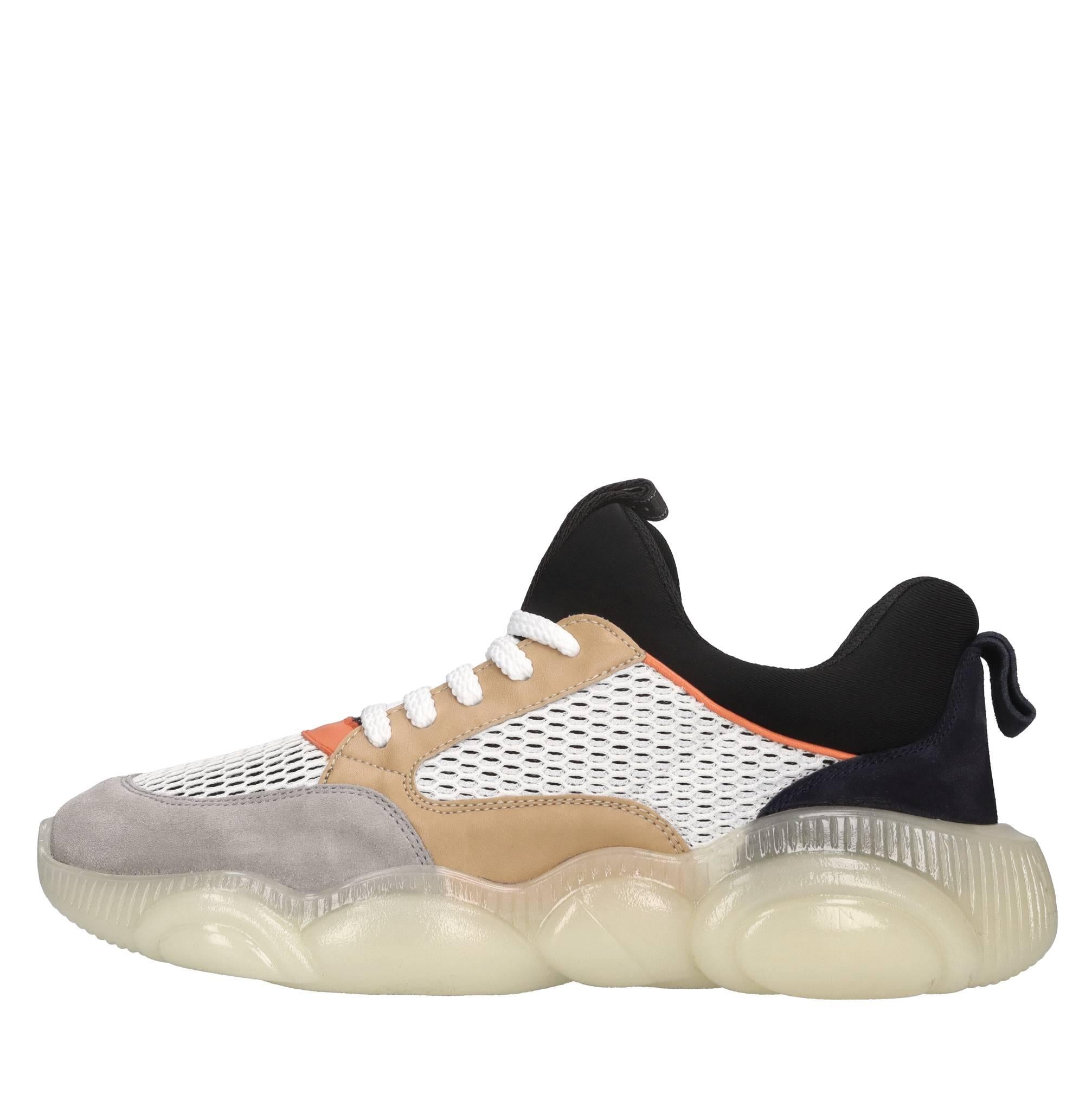 Sneakers in tessuto e pelle 