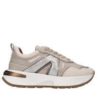 Sneakers in pelle, ecopelle e tessuto 