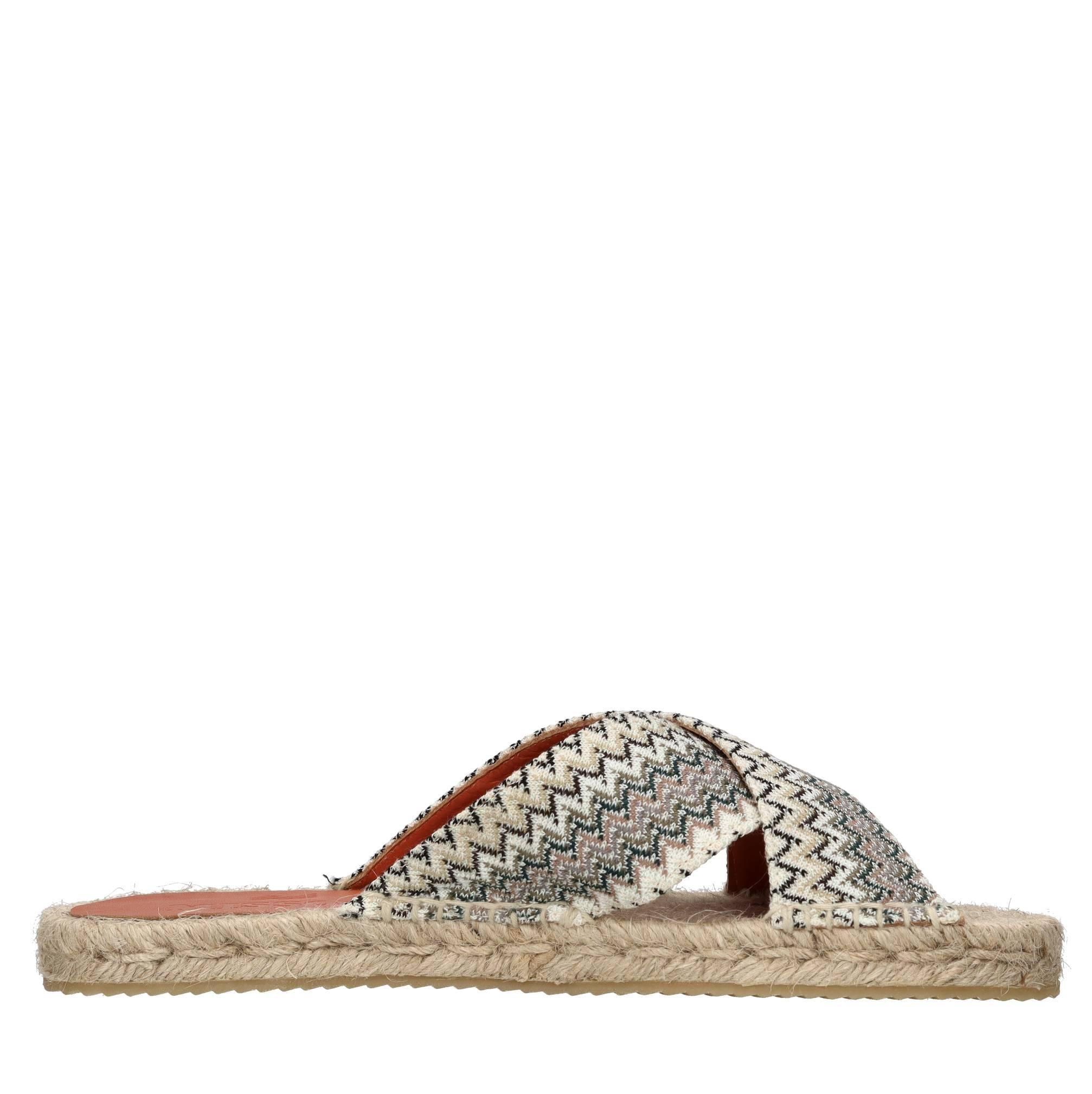 Mules in tessuto zig zag 