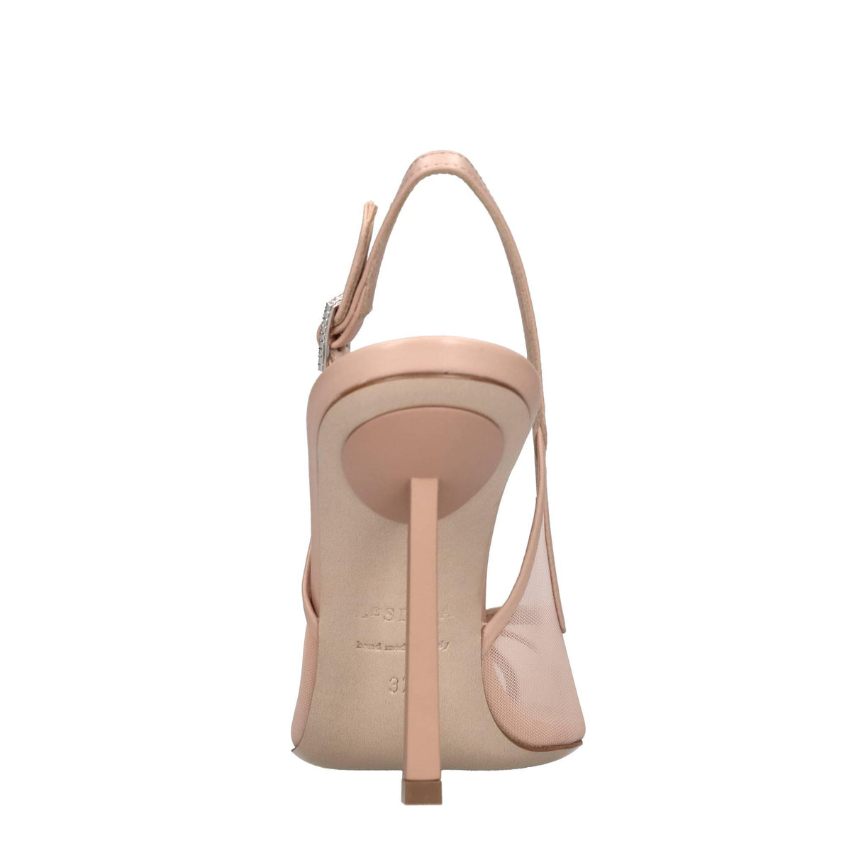 Sandali slingback modello VITTORIA in pelle e tessuto 