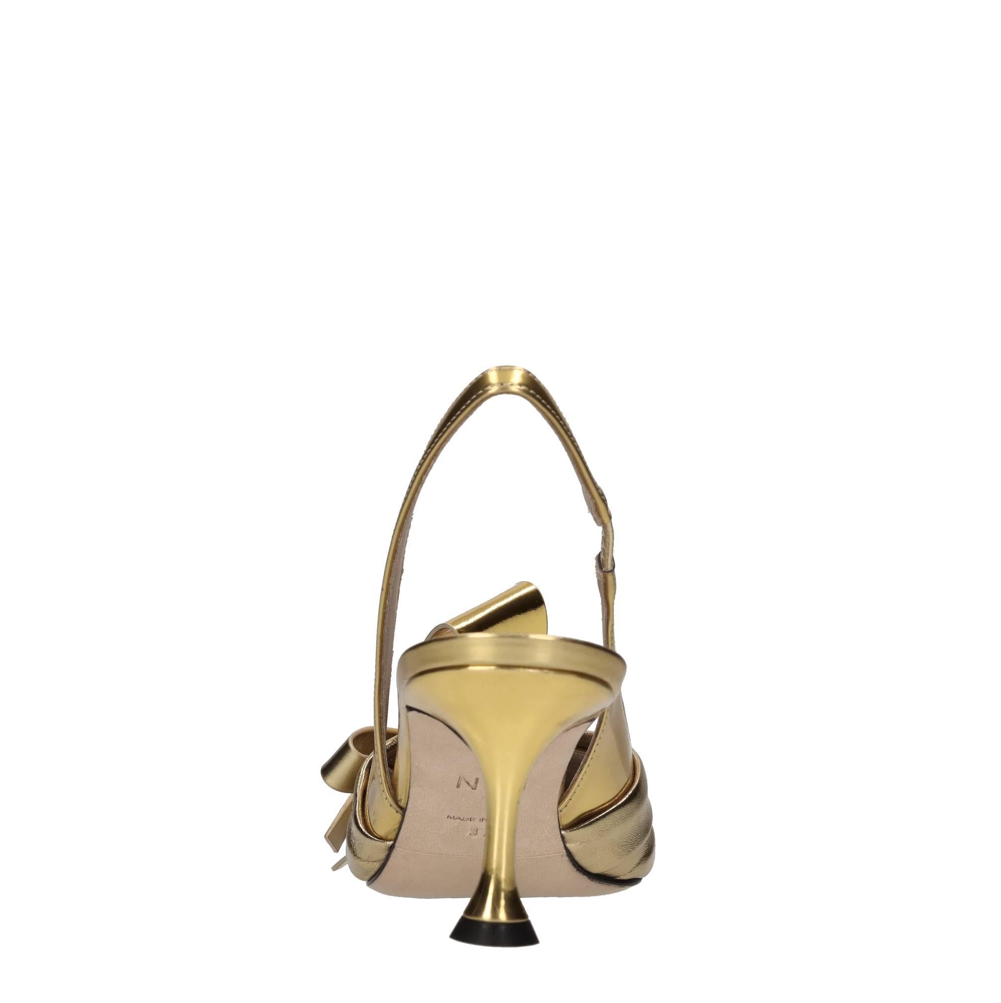 Décolleté slingback in pelle 