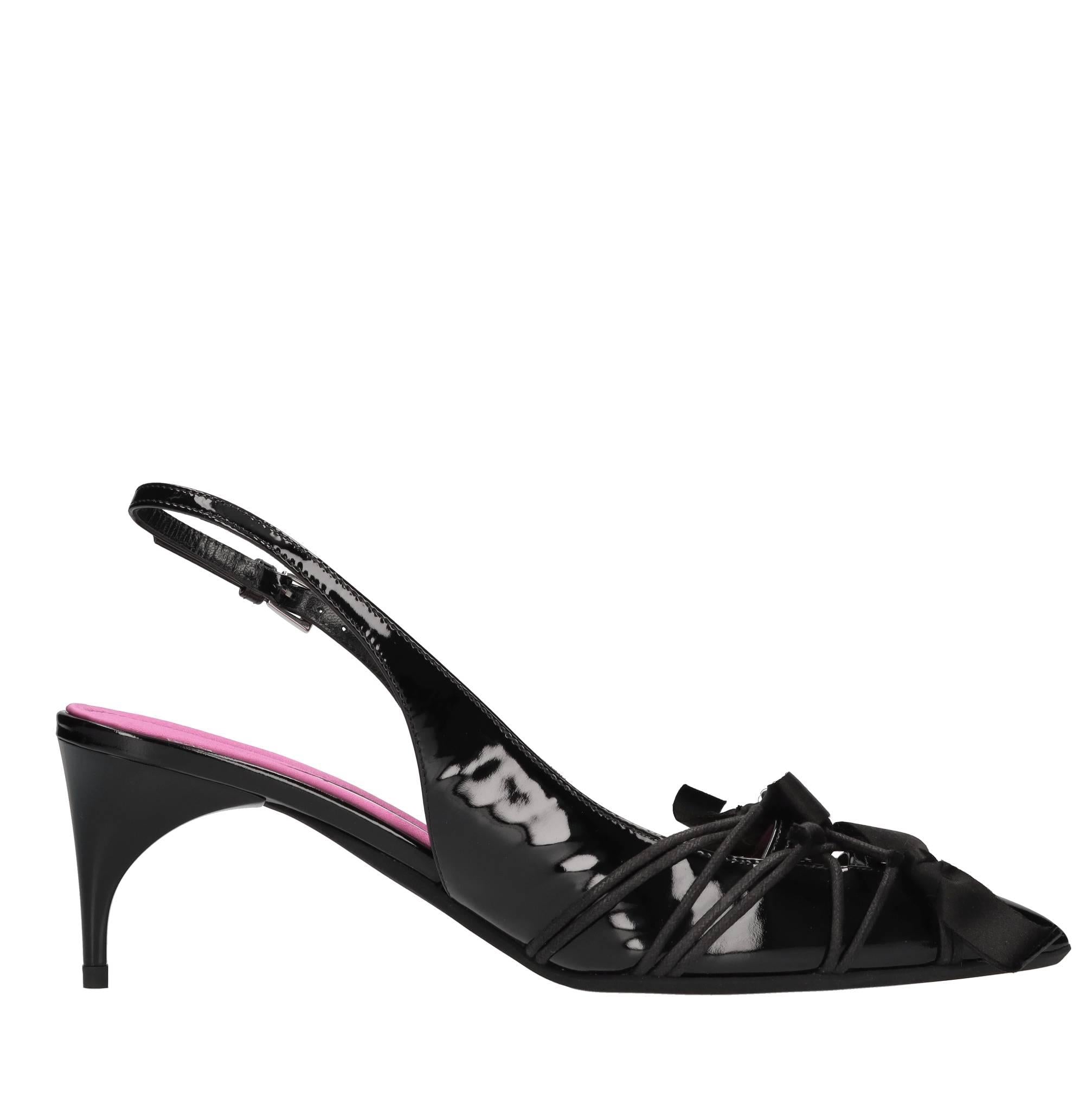 Décolleté slingback in pelle 