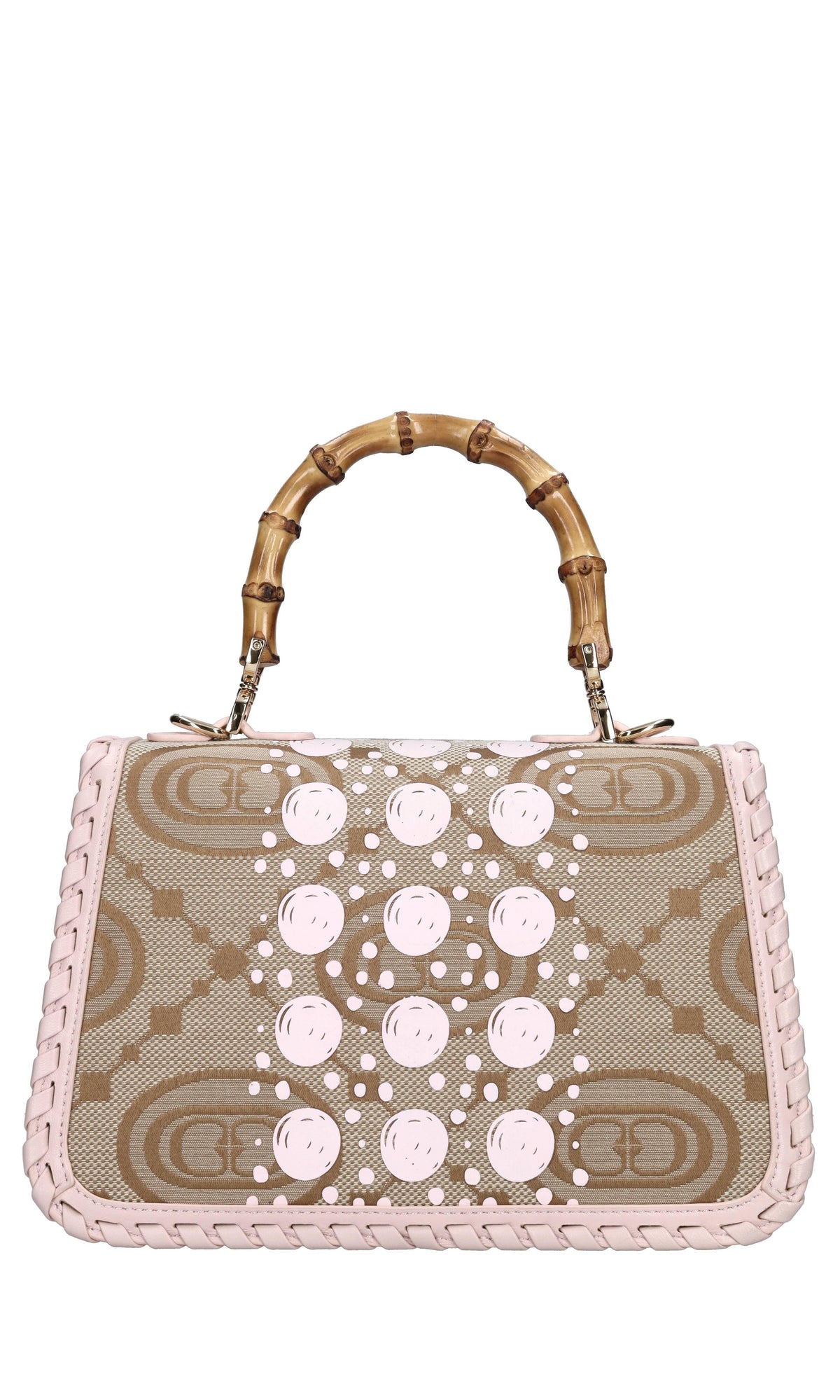 Borsa Monogram in pelle e tessuto 