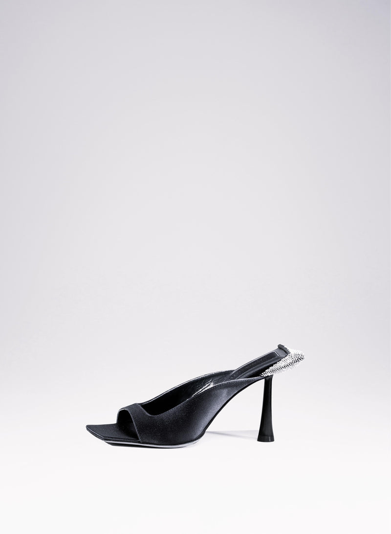 Mules Cossira in pelle e raso di seta 