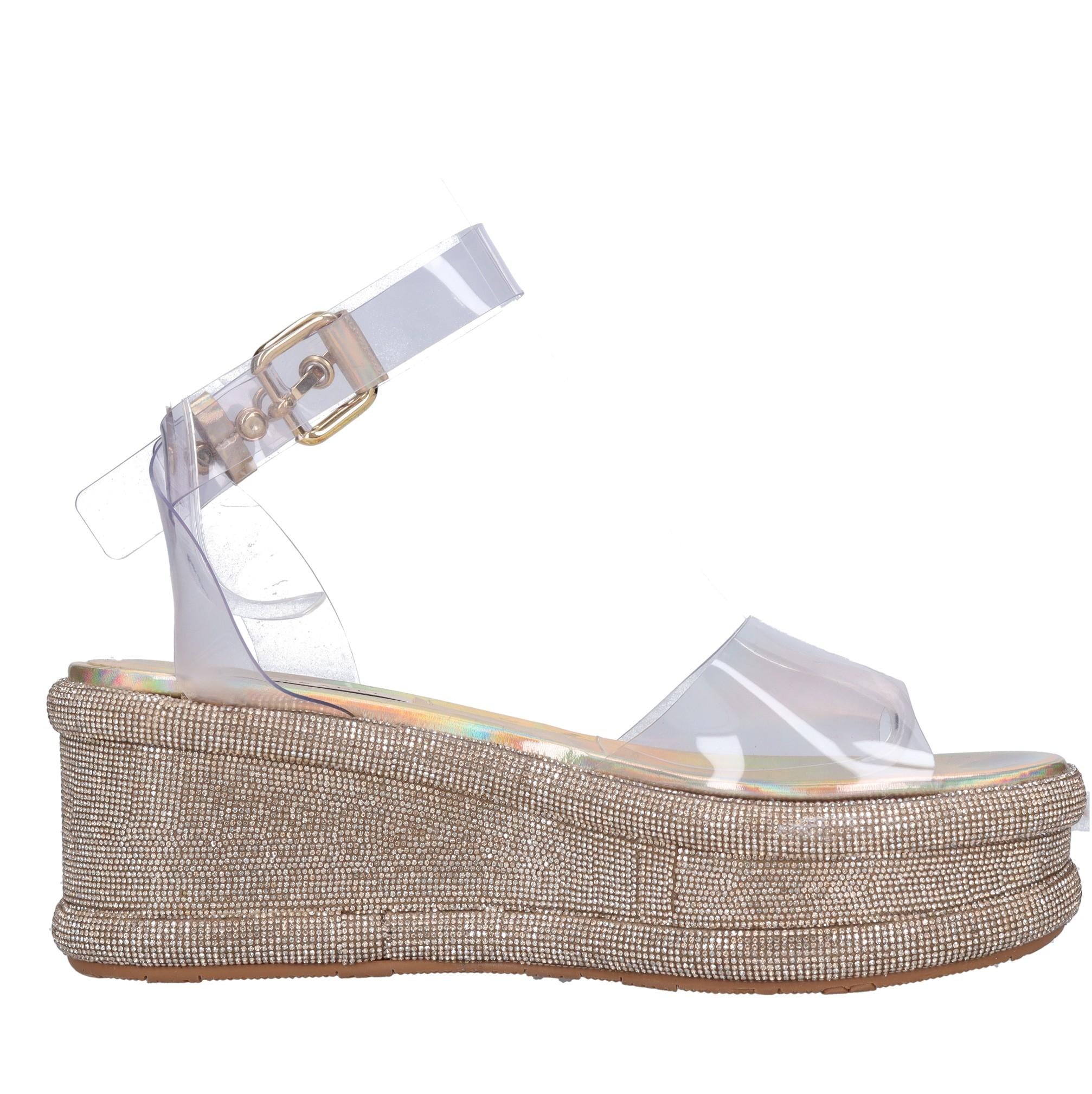 Sandali zeppa in plexi 