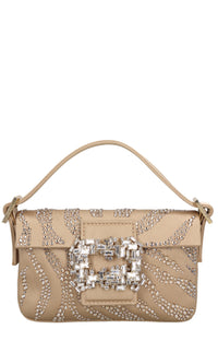 Borsa mini Habib in raso e strass 