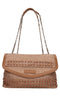 LA CARRIE Malibu Raffia and Faux Leather Bag