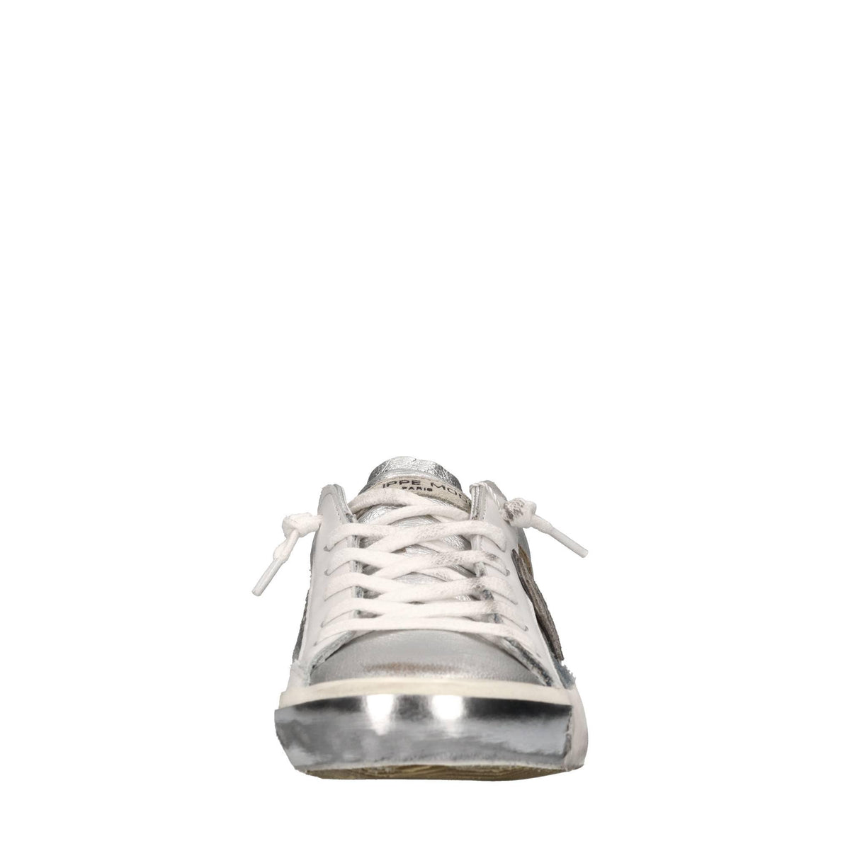 Sneakers in pelle,tessuto e glitter 