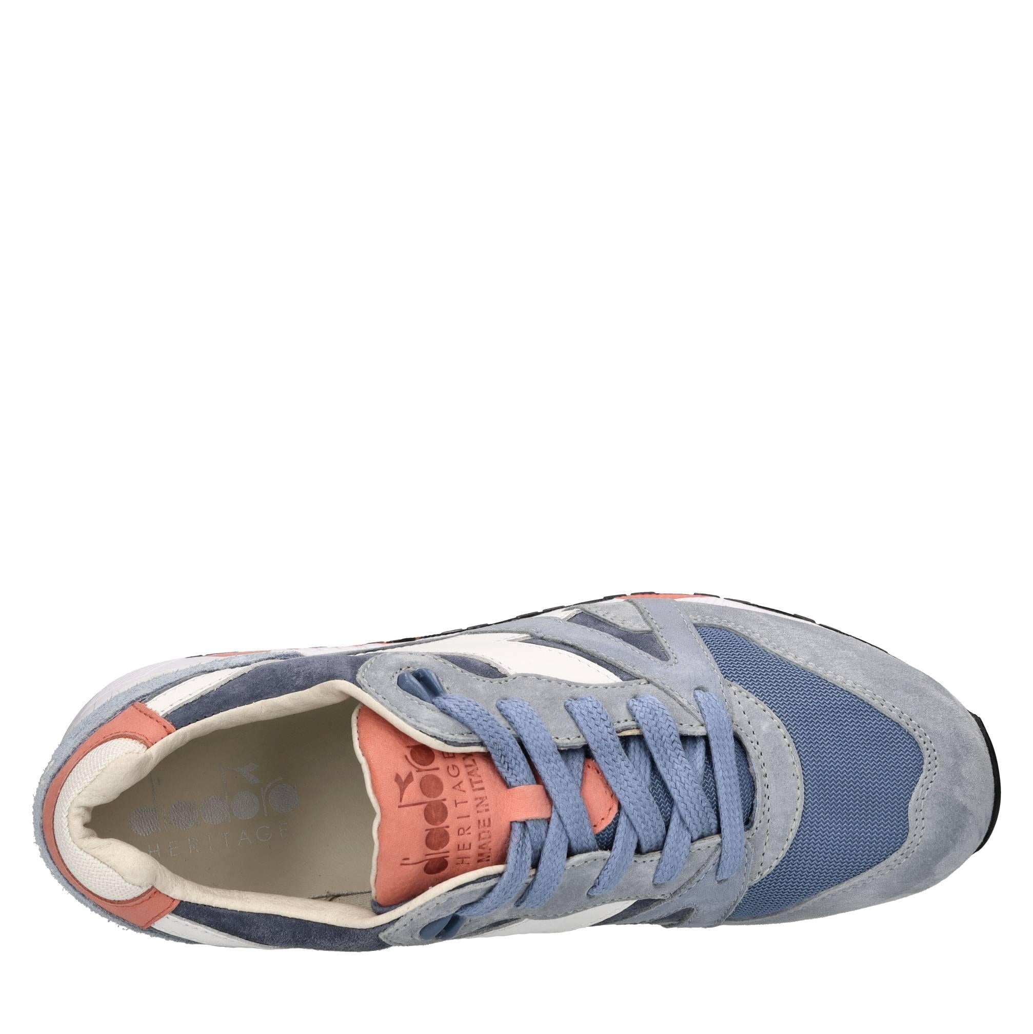 Sneakers in pelle,camoscio e tessuto 