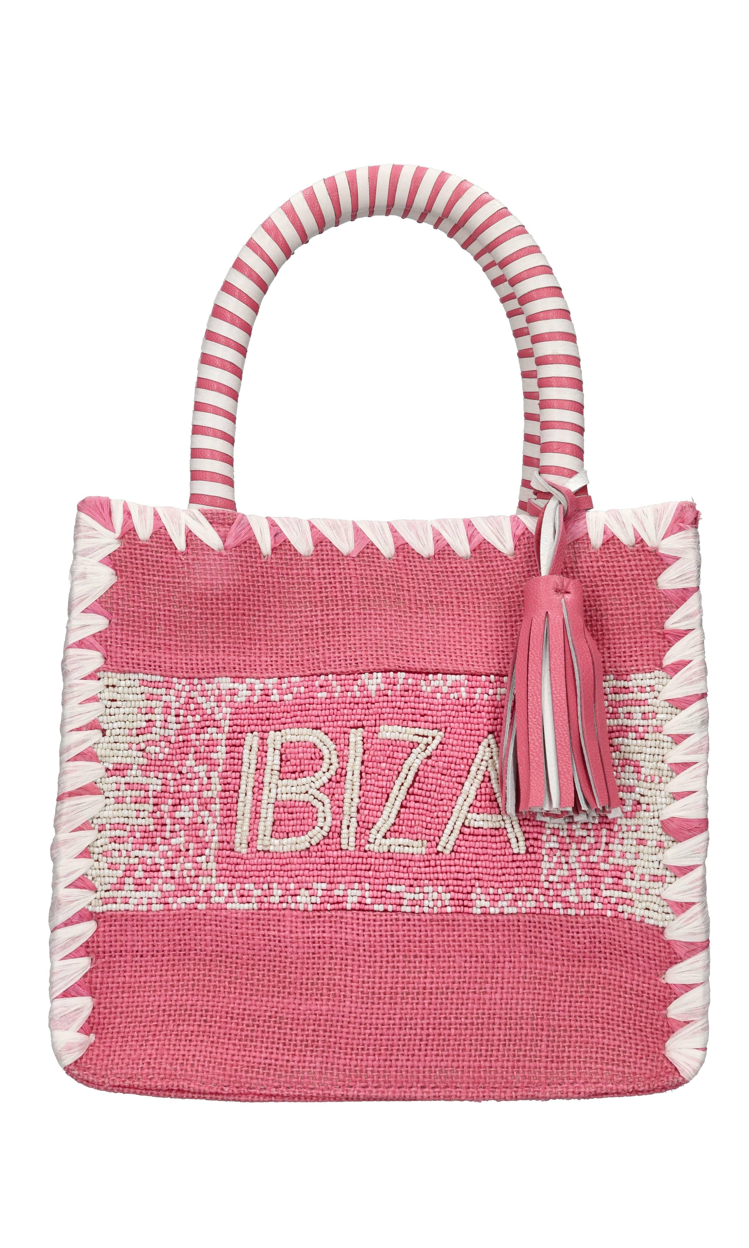 Borsa in juta,perline e pelle 