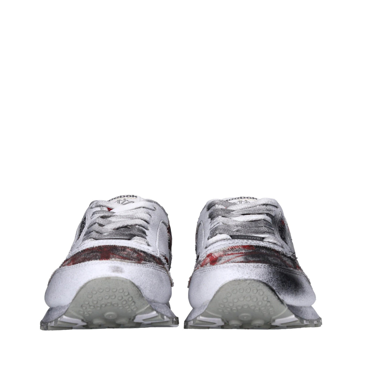 Sneakers in pelle e tessuto 