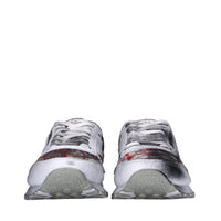 Sneakers in pelle e tessuto 