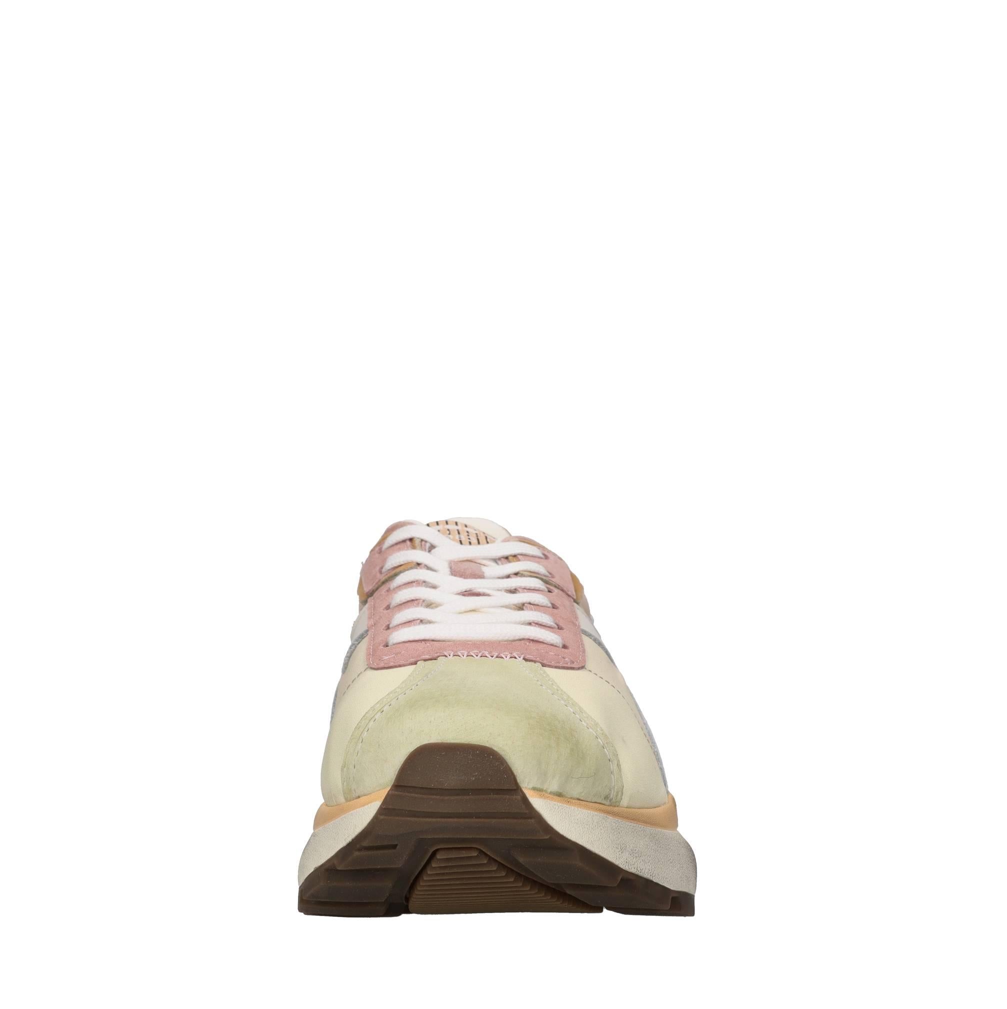 Sneakers in pelle e tessuto 