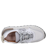 Sneakers in pelle e tessuto 