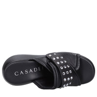 Mules Zeppa in pelle e strass 