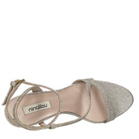 Sandali in tessuto microglitter 