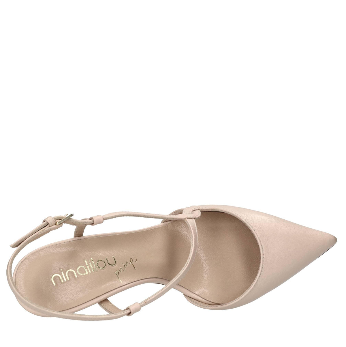 Décolleté slingback in pelle 