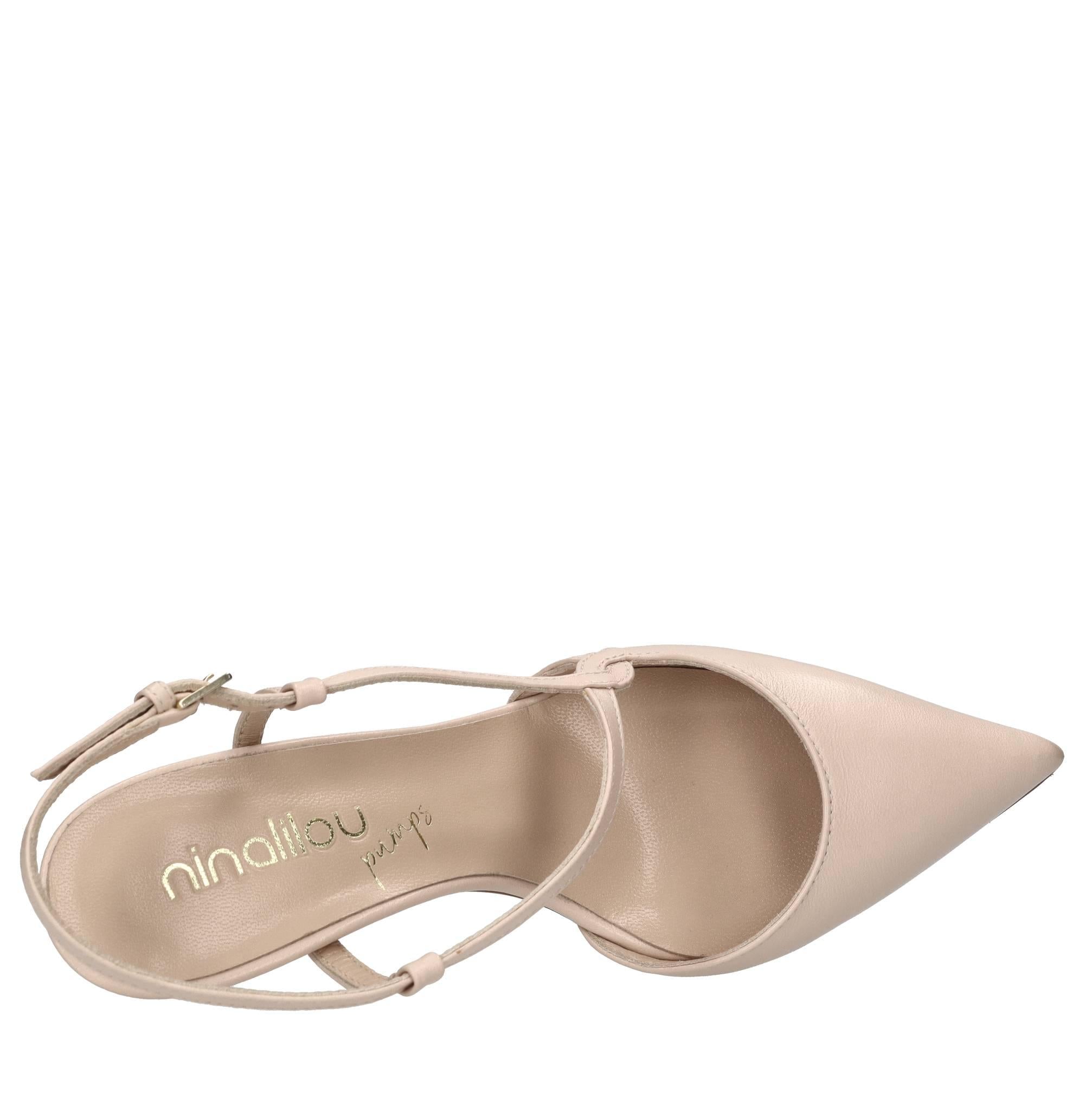 Décolleté slingback in pelle 