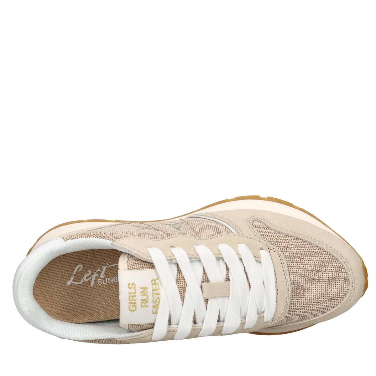Sneakers modello Z35203 SUN68 in pelle scamosciata e tessuto traspirante glitterato 