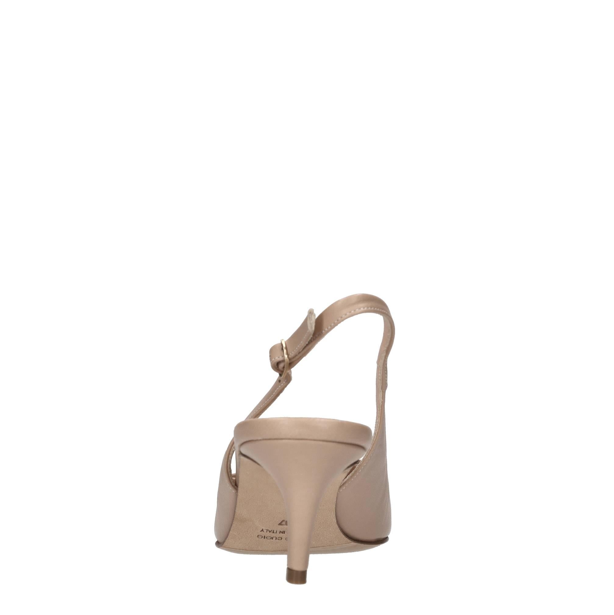 Décolleté slingback in pelle 