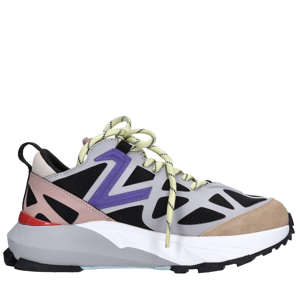 Sneakers in tessuto e camoscio 