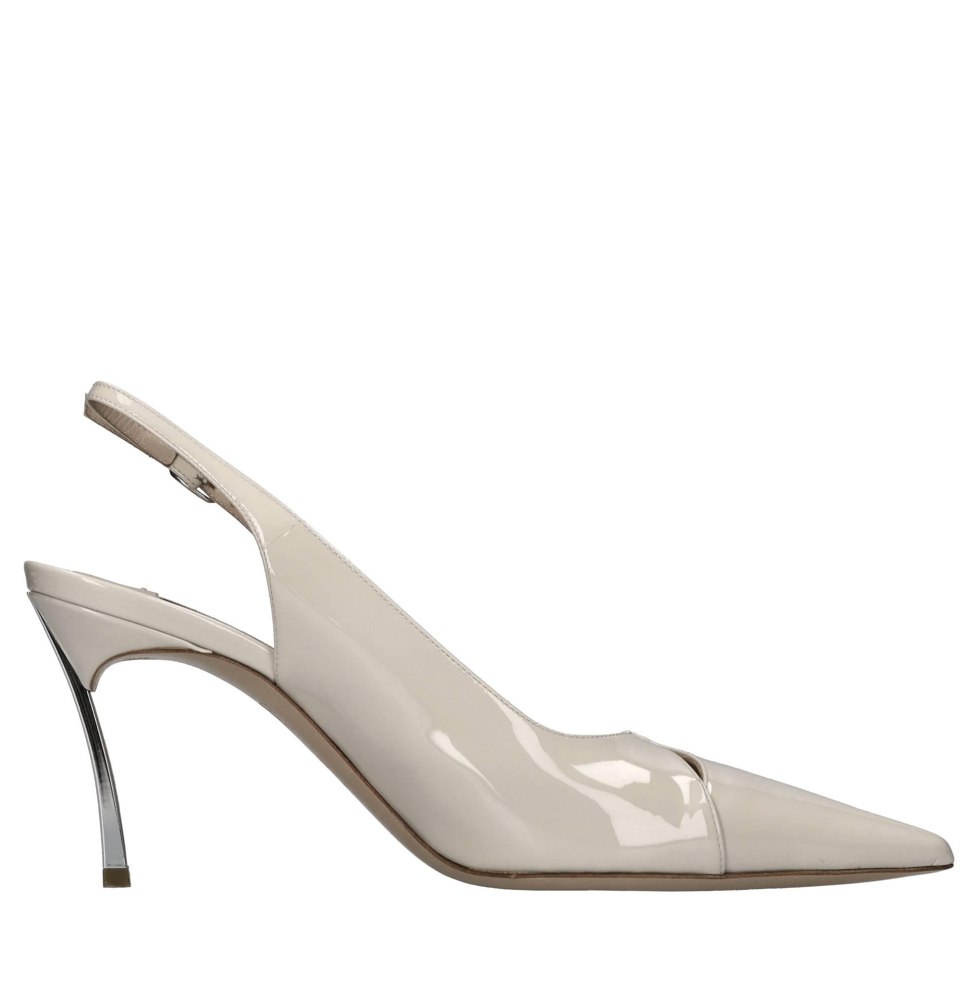 Décolleté slingback blade in pelle 