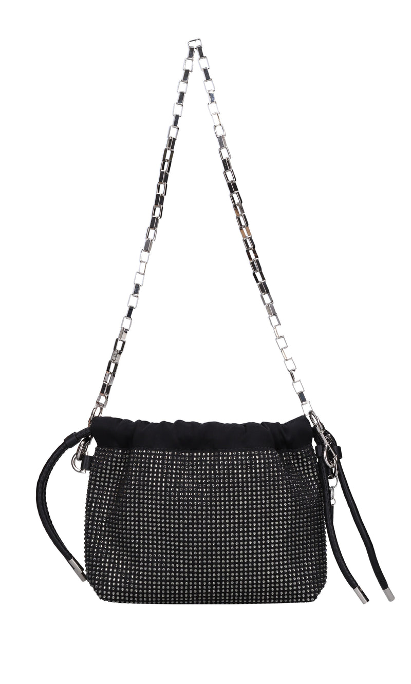 Borsa Mini Eva in raso e strass 
