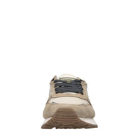 Sneakers in pelle e tessuto 