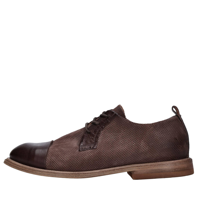 Stringate in pelle e camoscio 