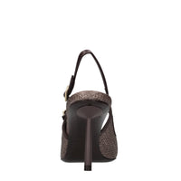 Décolleté slingback modello MORGANA in pelle e tessuto 