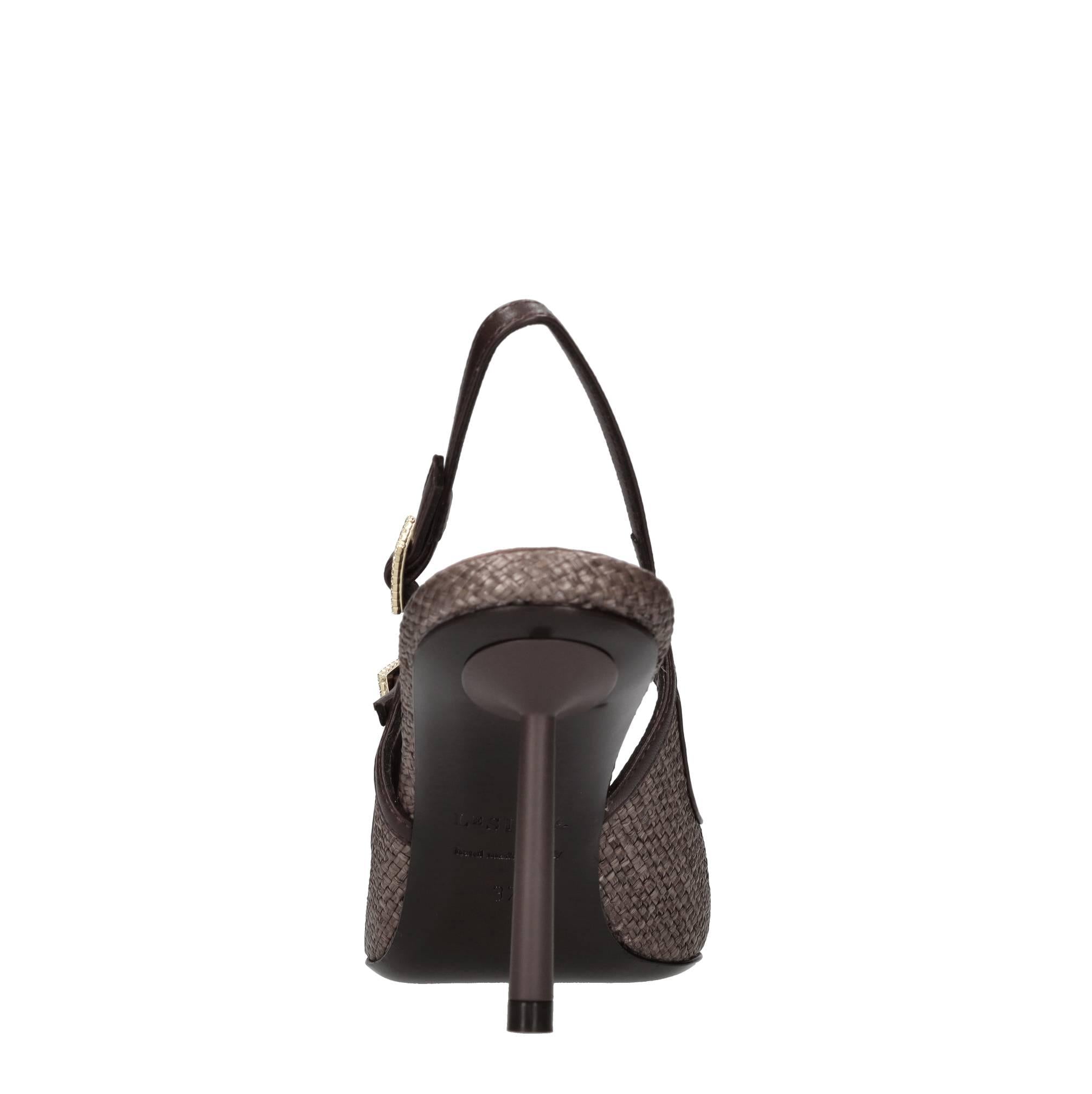 Décolleté slingback modello MORGANA in pelle e tessuto 